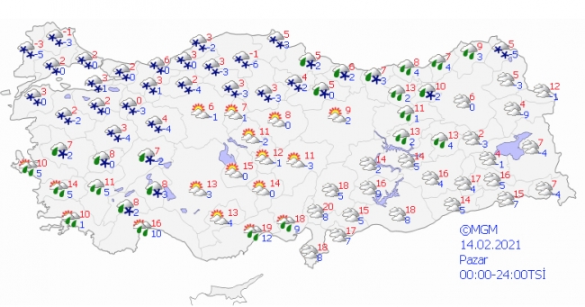 Sağanak, kar ve fırtına uyarısı